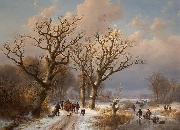 Eugene Verboeckhoven Winter Landscape with Horse USA oil painting artist